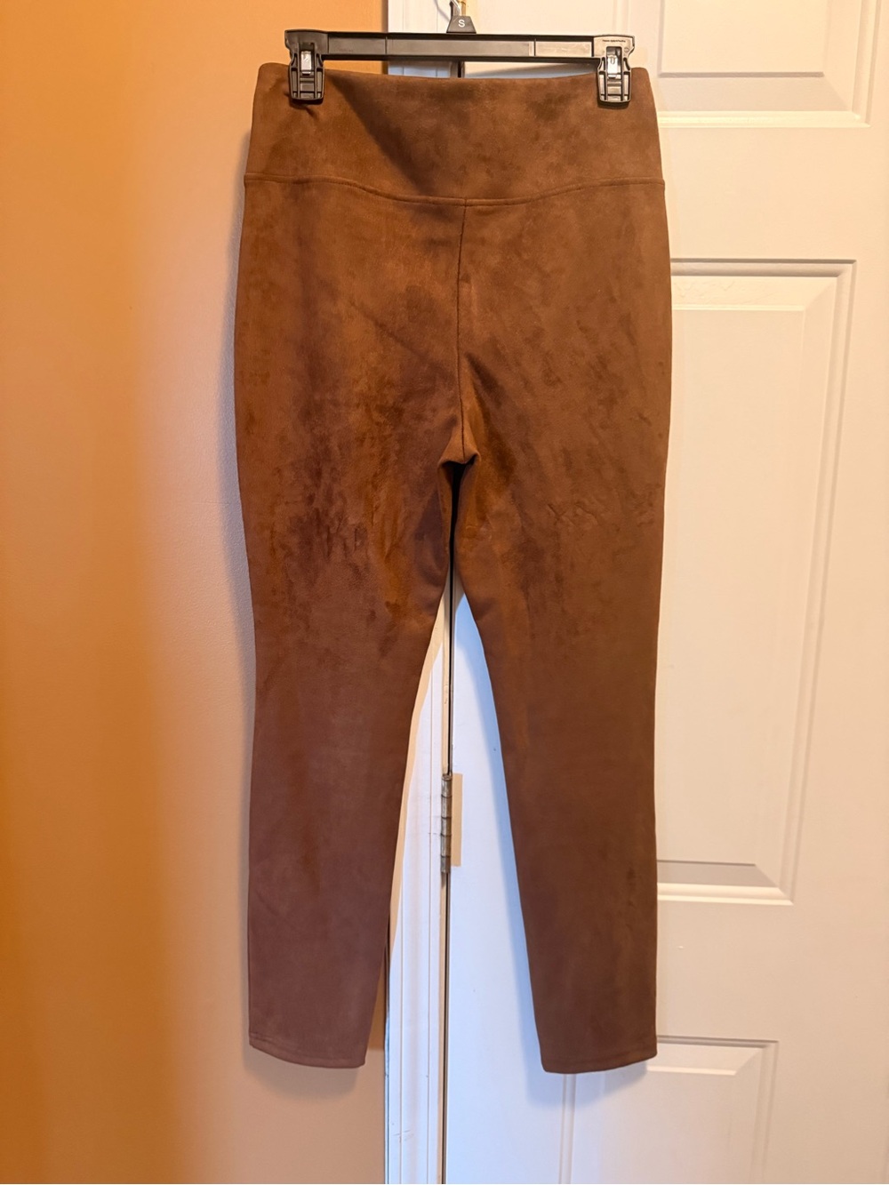 Laundry By Shelli Segal Brown Faux Suede High-Waist Leggings